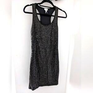 Dynamite Women's Black Sleeveless Sequin Mini Dress - Size US XS